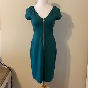 Antonio Melani dress green gold zip size 2